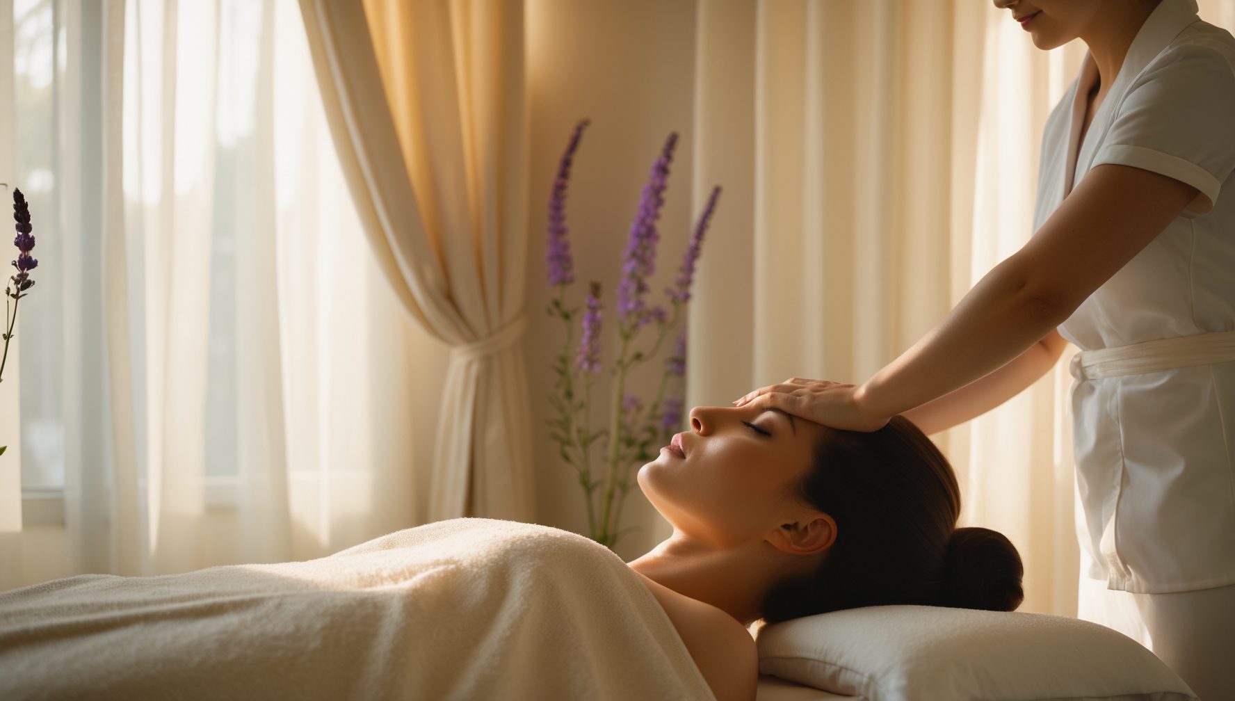 Installation pour une séance de massage sous hypnose